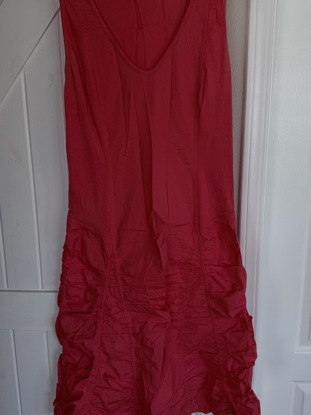 XCVI Red Ruched Maxi Skirt